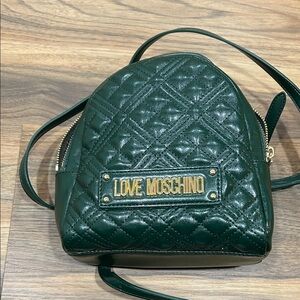 Love Moschino Dark Green Quilted Backpack